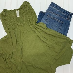 Free People olive green tank in EUC XL